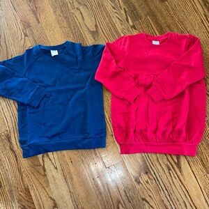 Set of navy and red girls sweatshirts size 8 new!
